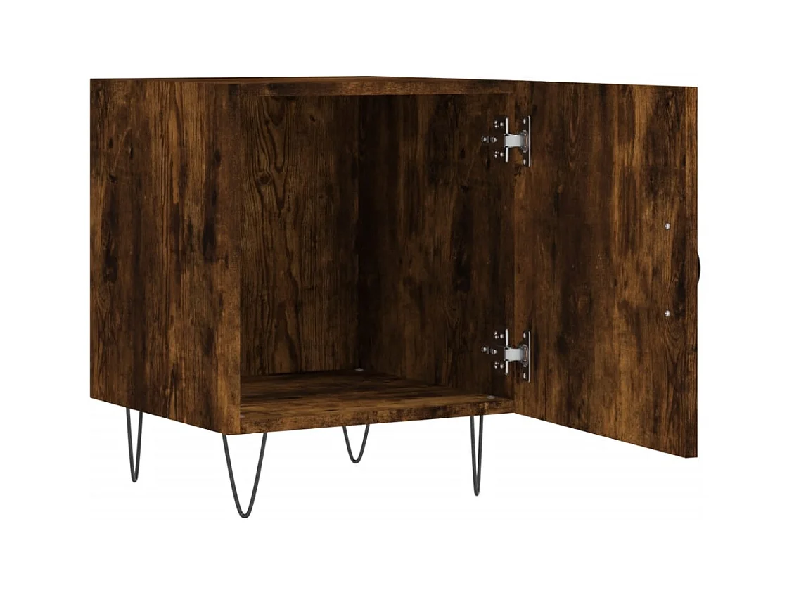 Mesa de Cabeceira Moderna 2 peças 40x40x50cm derivado madeira carvalho fumado