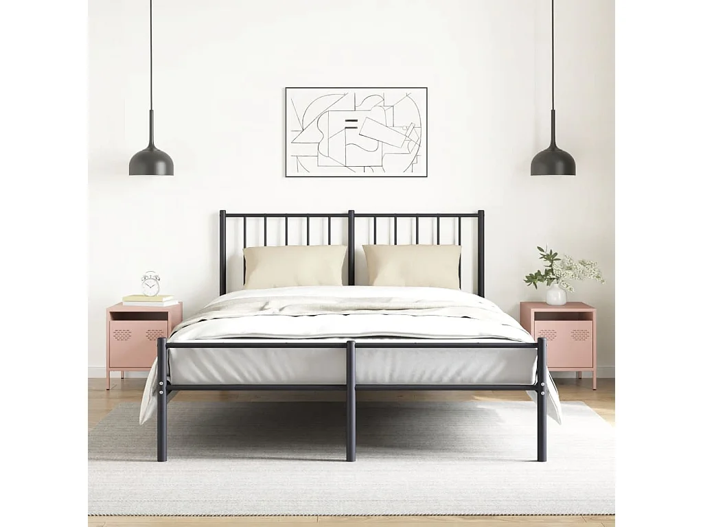 Nachttisch 2er Set-Beistelltisch-Nachttischkommode Rosa 35x39x43,5 cm Stahl SHL59268