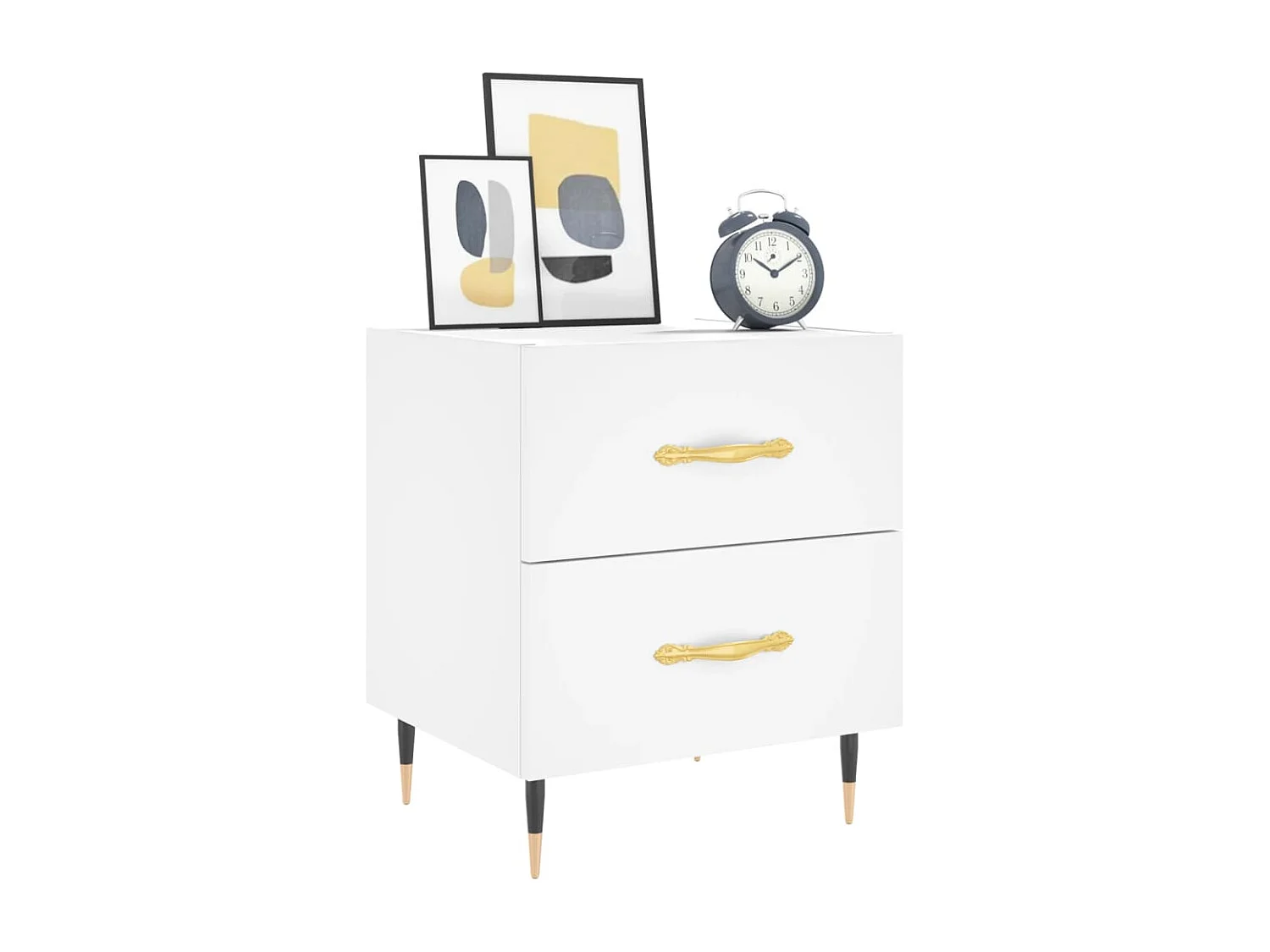 Nachttisch-Beistelltisch Weiß 40x35x47,5 cm Holzwerkstoff SHL25193