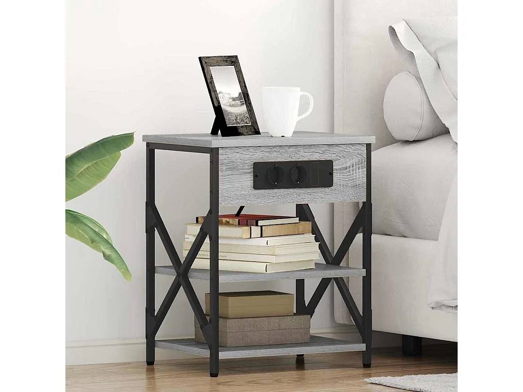 Comodini 2 pz | Tavolino da notte Grigio Sonoma 41x31x51 cm SHL8632