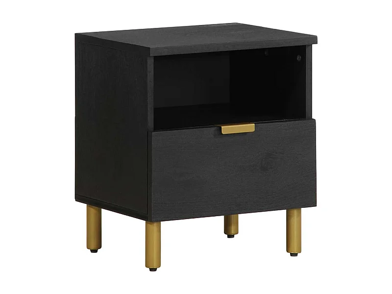 Table de chevet-Table d'appoint-Table de Nuit noir 40x33x46 cm bois d'ingénierie