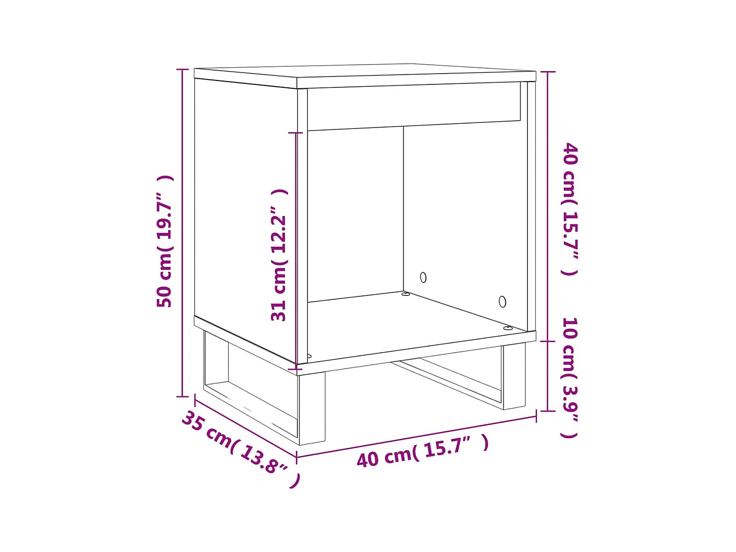 Mesitas de noche | Mesilla de noche 2 uds madera de ingeniería negro 40x35x50 cm
