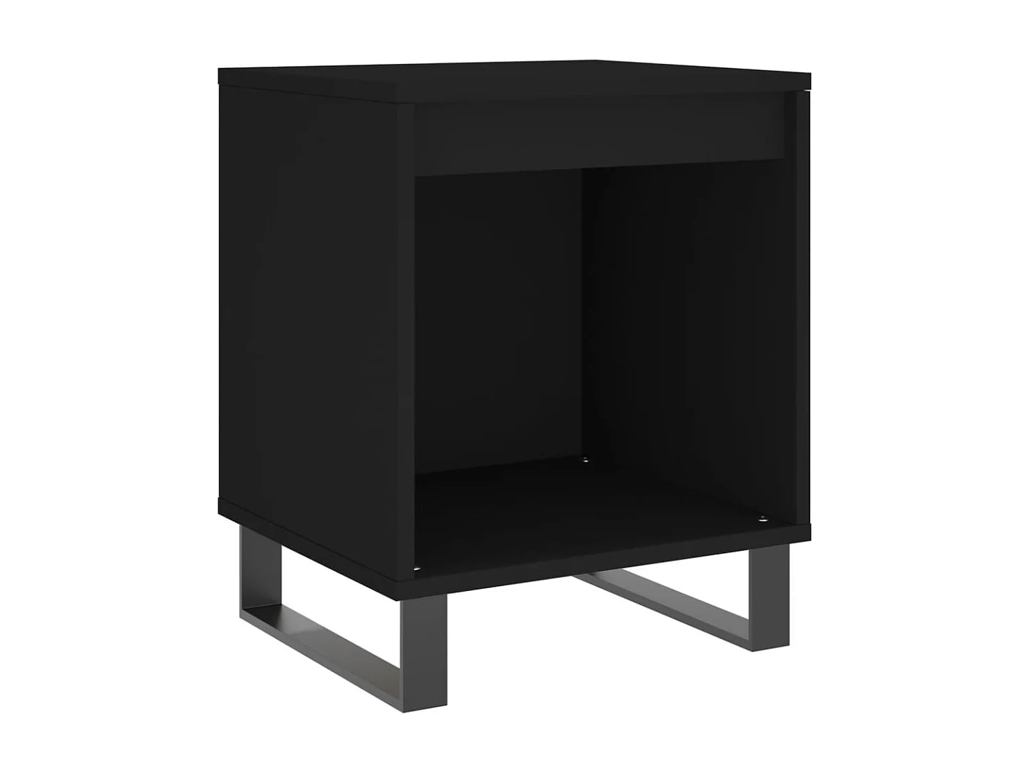 Nachttisch 2er Set-Beistelltisch-Nachttischkommode Schwarz 40x35x50 cm Holzwerkstoff SHL77515