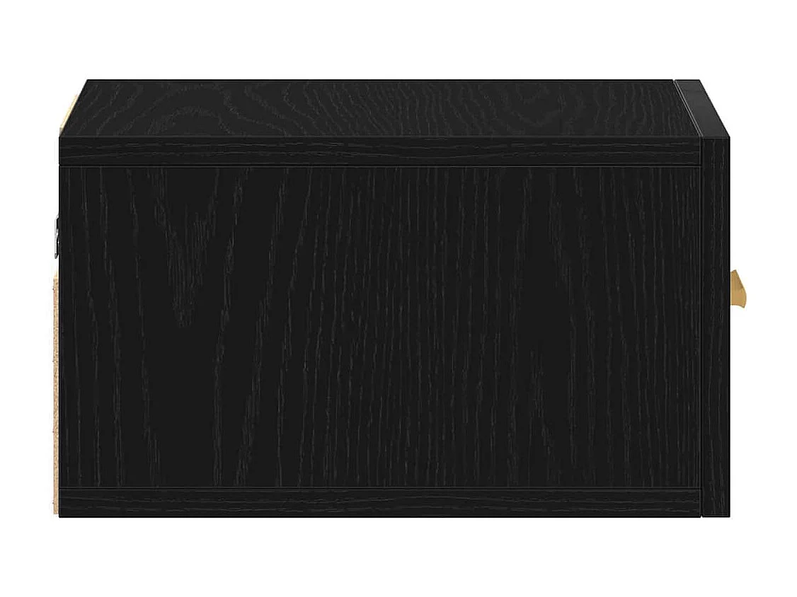 Wandmontierter Nachtschrank | Nachttisch hängend mit Schubladen Schwarz Eichen-Optik SHL92289