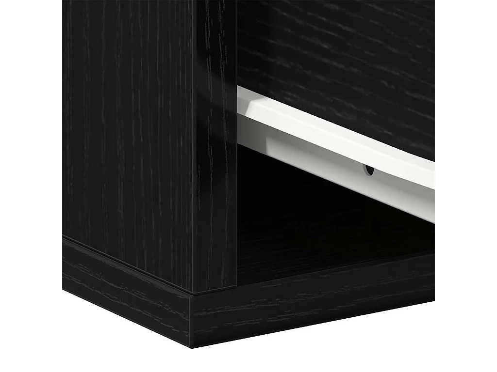 Wandmontierter Nachtschrank | Nachttisch hängend mit Schubladen Schwarz Eichen-Optik SHL92289
