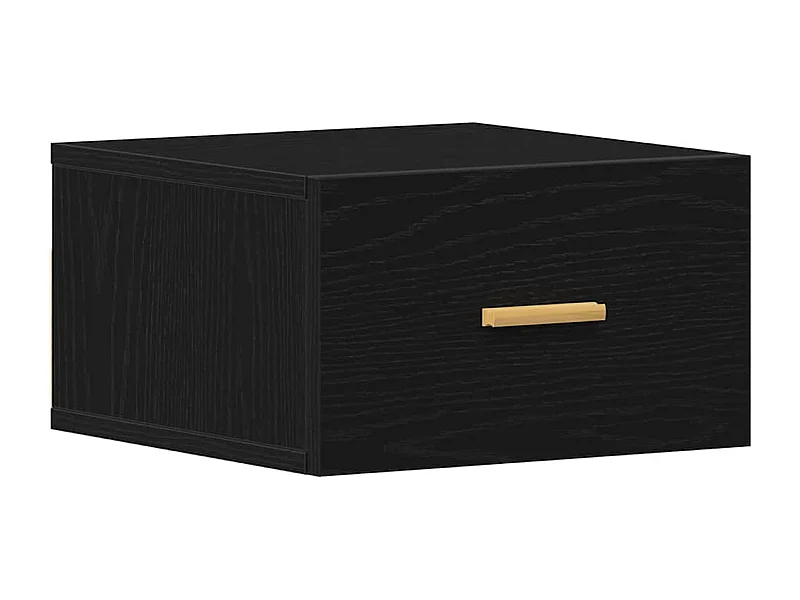 Wandmontierter Nachtschrank | Nachttisch hängend mit Schubladen Schwarz Eichen-Optik SHL92289