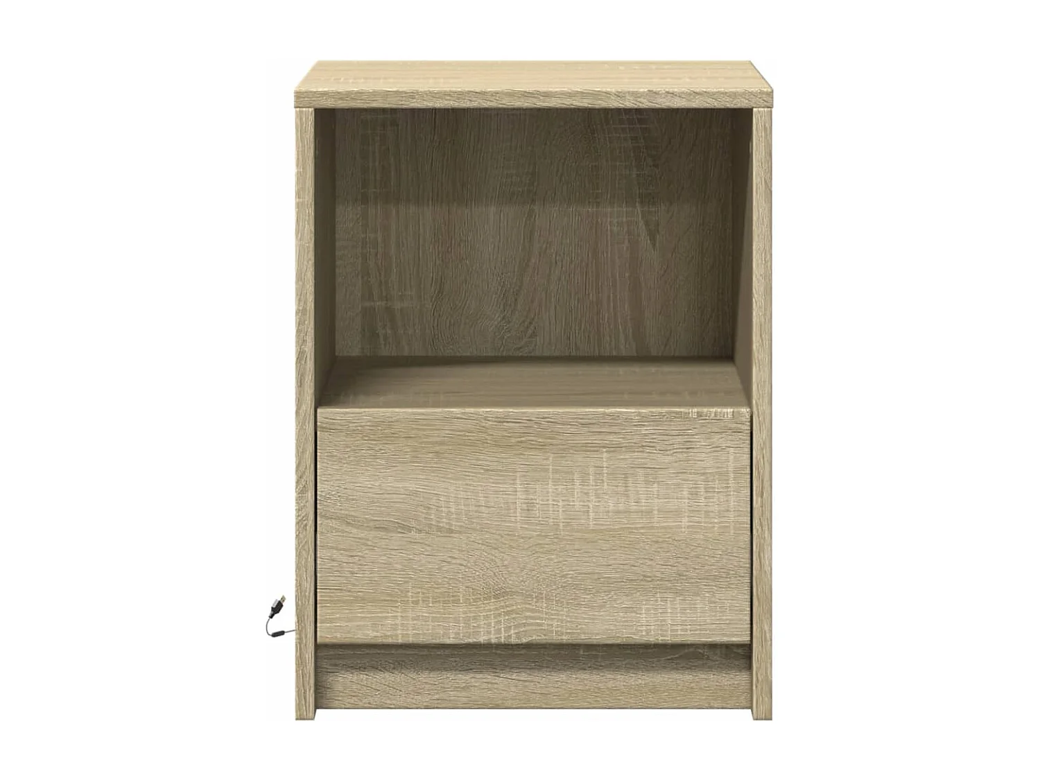 Nachttisch-Beistelltisch mit LED-Leuchten Sonoma Eiche Holzwerkstoff SHL91660