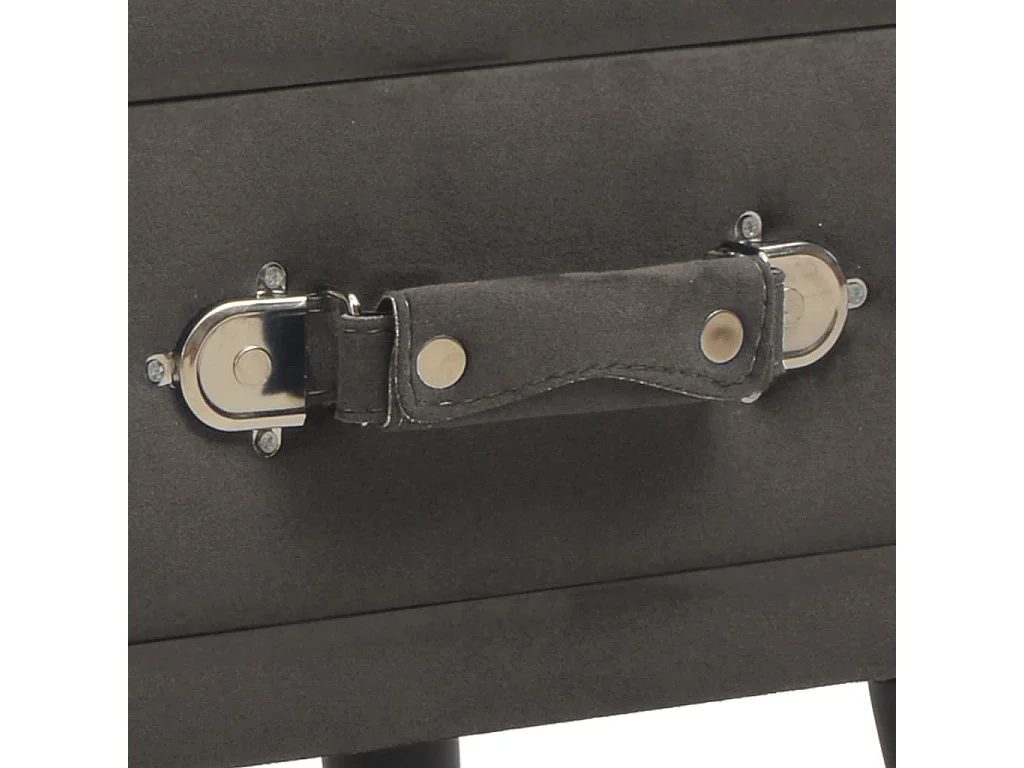 Nachttisch 2er Set-Beistelltisch-Nachttischkommode Grau 40 x 35 x 40 cm Samt SHL69742