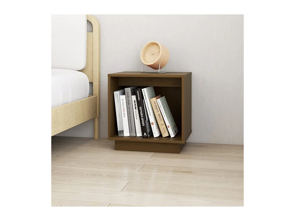 Mesitas de noche | Mesilla de noche 2 uds madera de pino marrón miel 40x30x40 cm