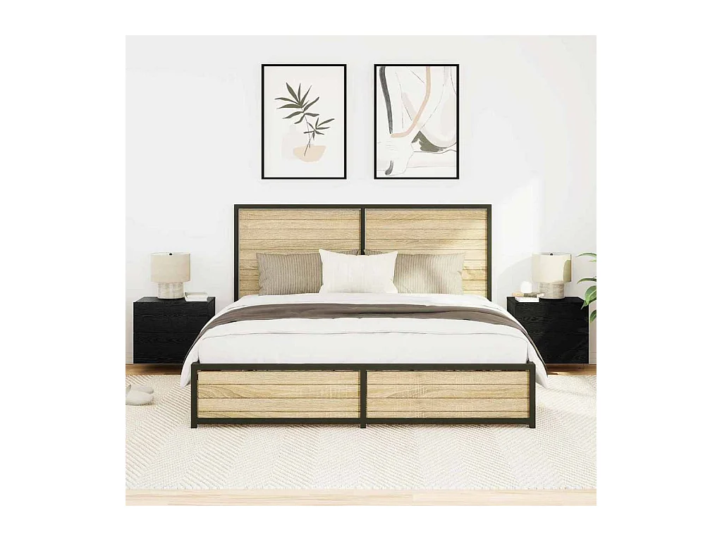 Mesita de Noche | Armario de Noche montado en la pared 2 uds. Roble negro