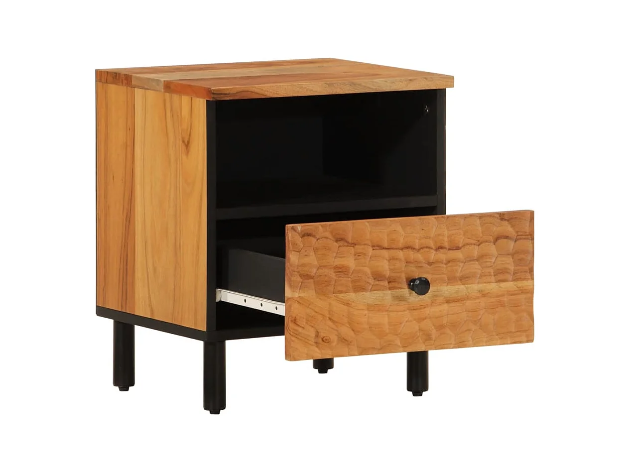 Mesitas de noche | Mesilla de noche 2 uds madera maciza de acacia 40x33x46 cm
