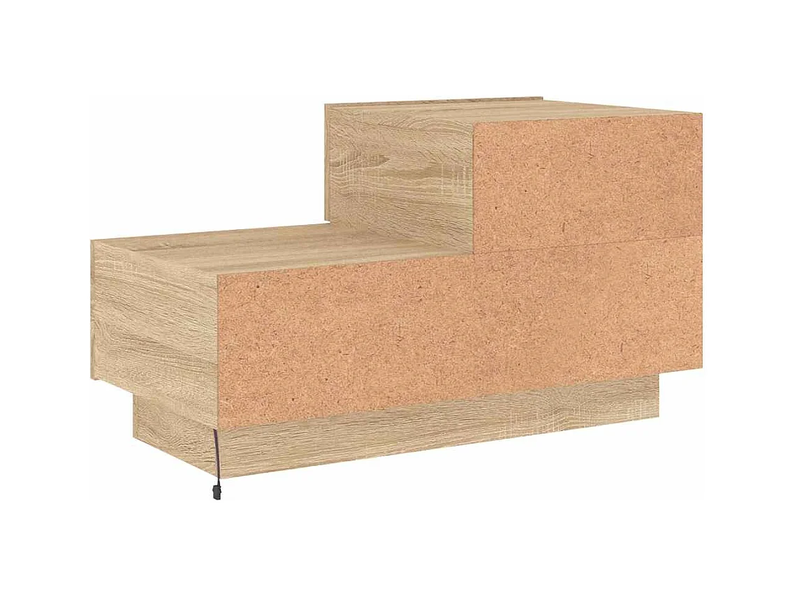 Mesita de noche | Mesilla de noche con luces LED roble Sonoma 70x36x40,5 cm