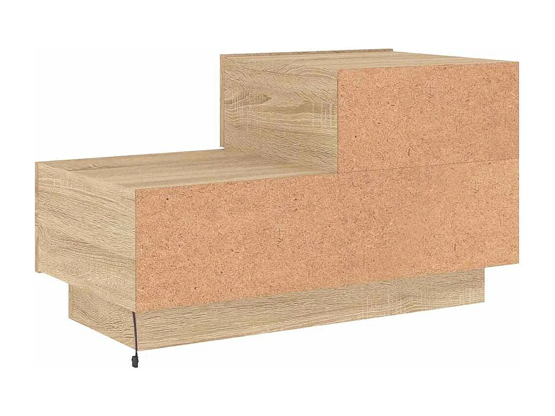 Nachttisch-Beistelltisch mit LED-Leuchten Sonoma-Eiche 70x36x40,5 cm SHL90512
