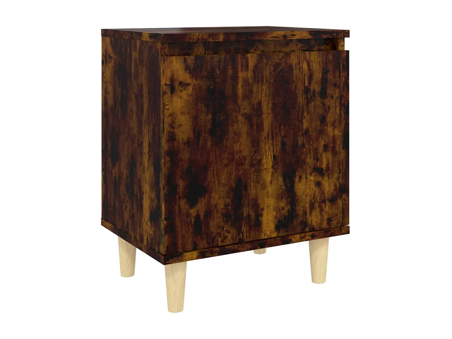 Mesitas de noche | Mesilla de noche 2 uds patas madera roble ahumado 40x30x50 cm