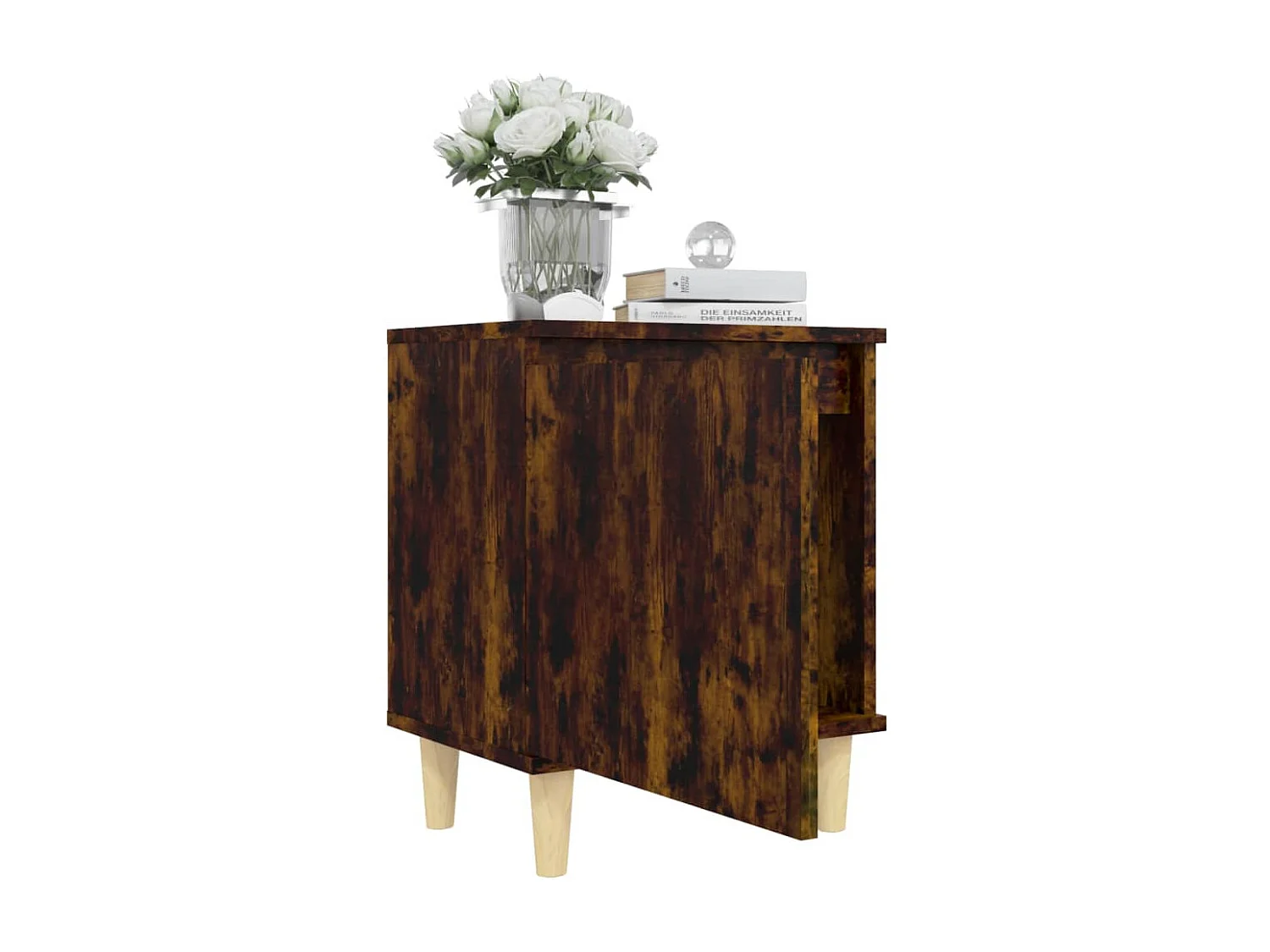 Nachttische mit Massivholz-Beinen 2 Stk. Räuchereiche 40x30x50cm SHL83005