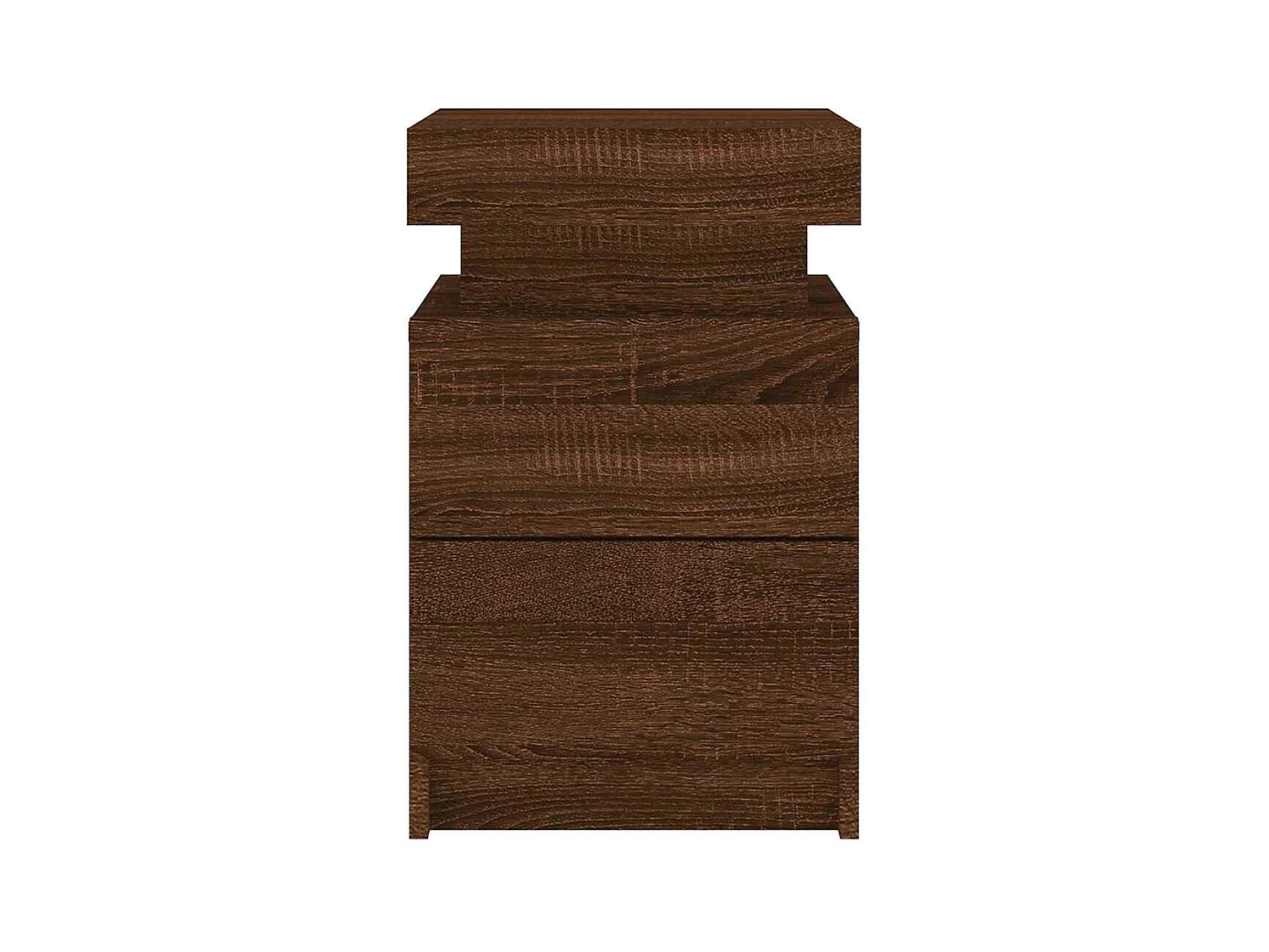 Pack 2 uds Mesitas de noche | Mesilla de noche con luces LED roble marrón 35x39x55 cm