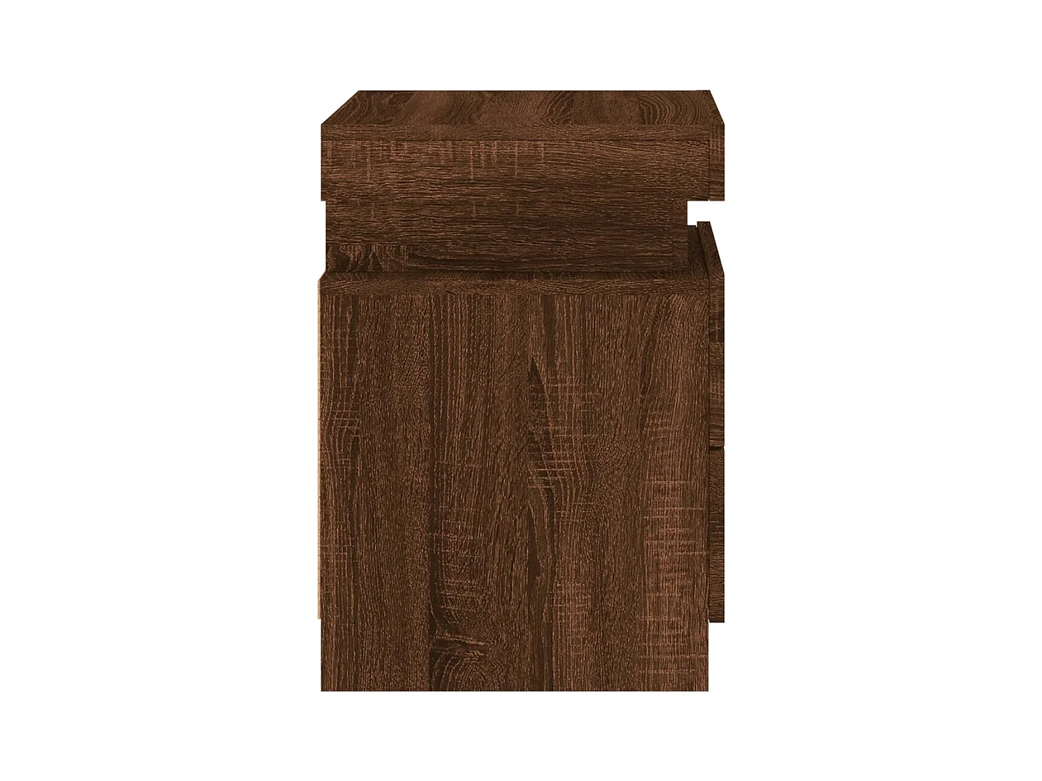 Pack 2 uds Mesitas de noche | Mesilla de noche con luces LED roble marrón 35x39x55 cm