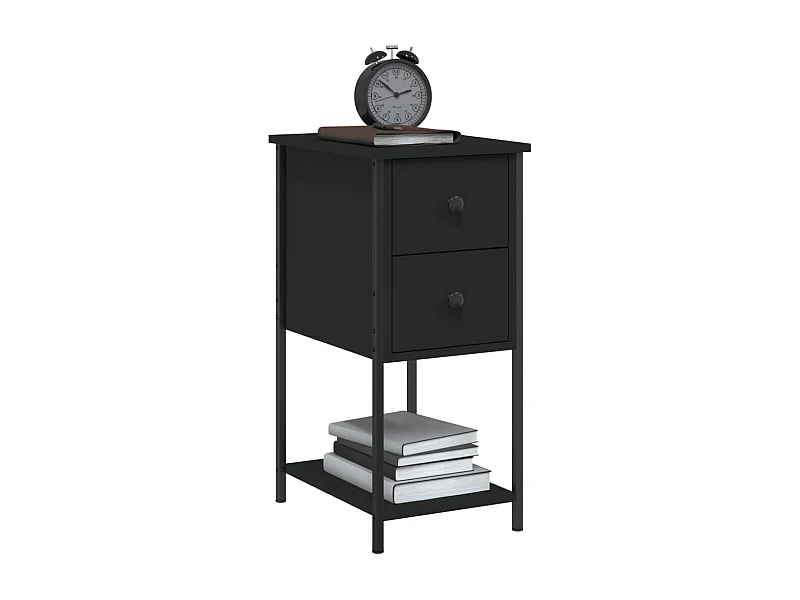 Table de chevet-Table d'appoint-Table de nuit noir 32x42x70 cm bois d’ingénierie