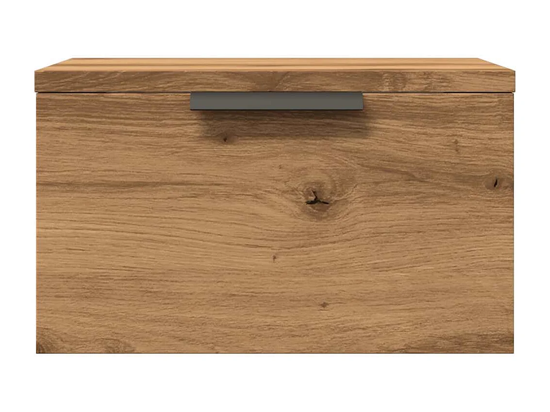 Table de chevet flottante chêne artisanal 34x30x20 cm