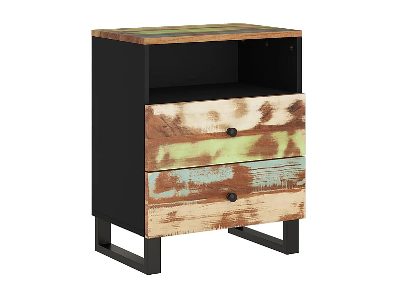 Mesita de noche | Mesilla de noche madera reciclada y contrachapada 50x33x62 cm