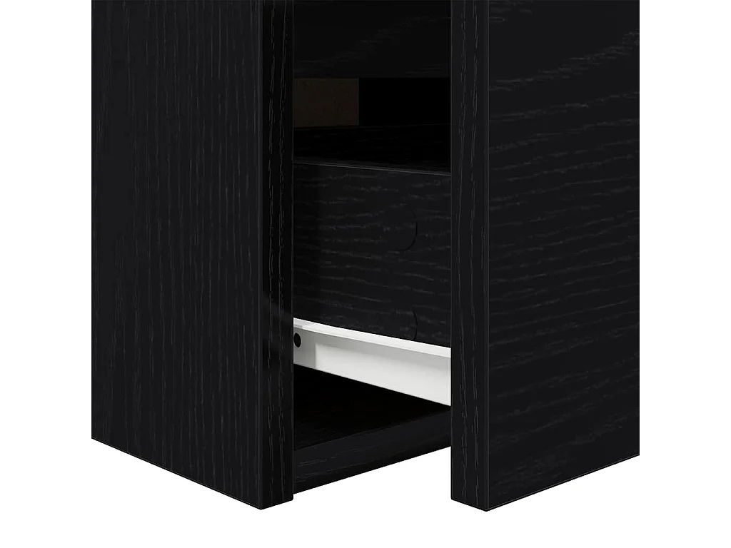 Nachttisch hängend | Wand-Nachttisch Schwarz Eichen-Optik 38x34x40 cm SHL70886