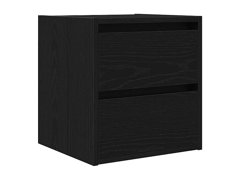 Table de chevet flottante chêne noir 38x34x40 cm