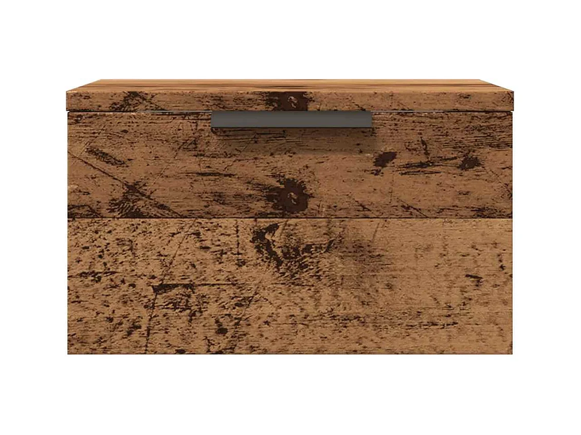 Tables de chevet flottantes 2 pcs vieux bois 34x30x20 cm