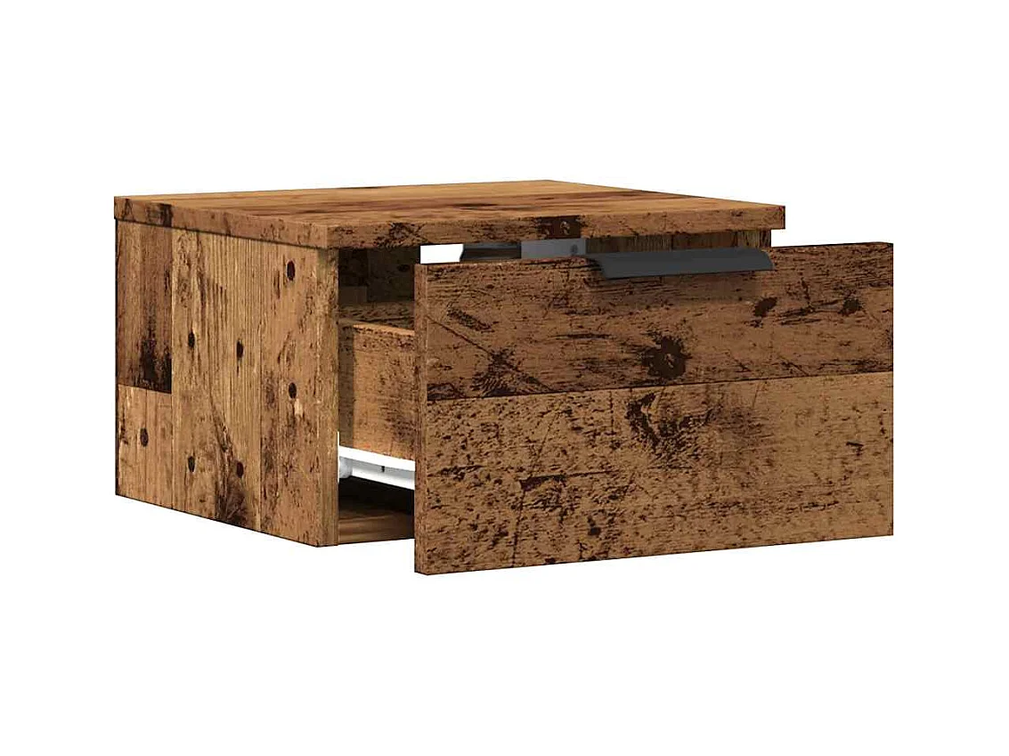 Tables de chevet flottantes 2 pcs vieux bois 34x30x20 cm