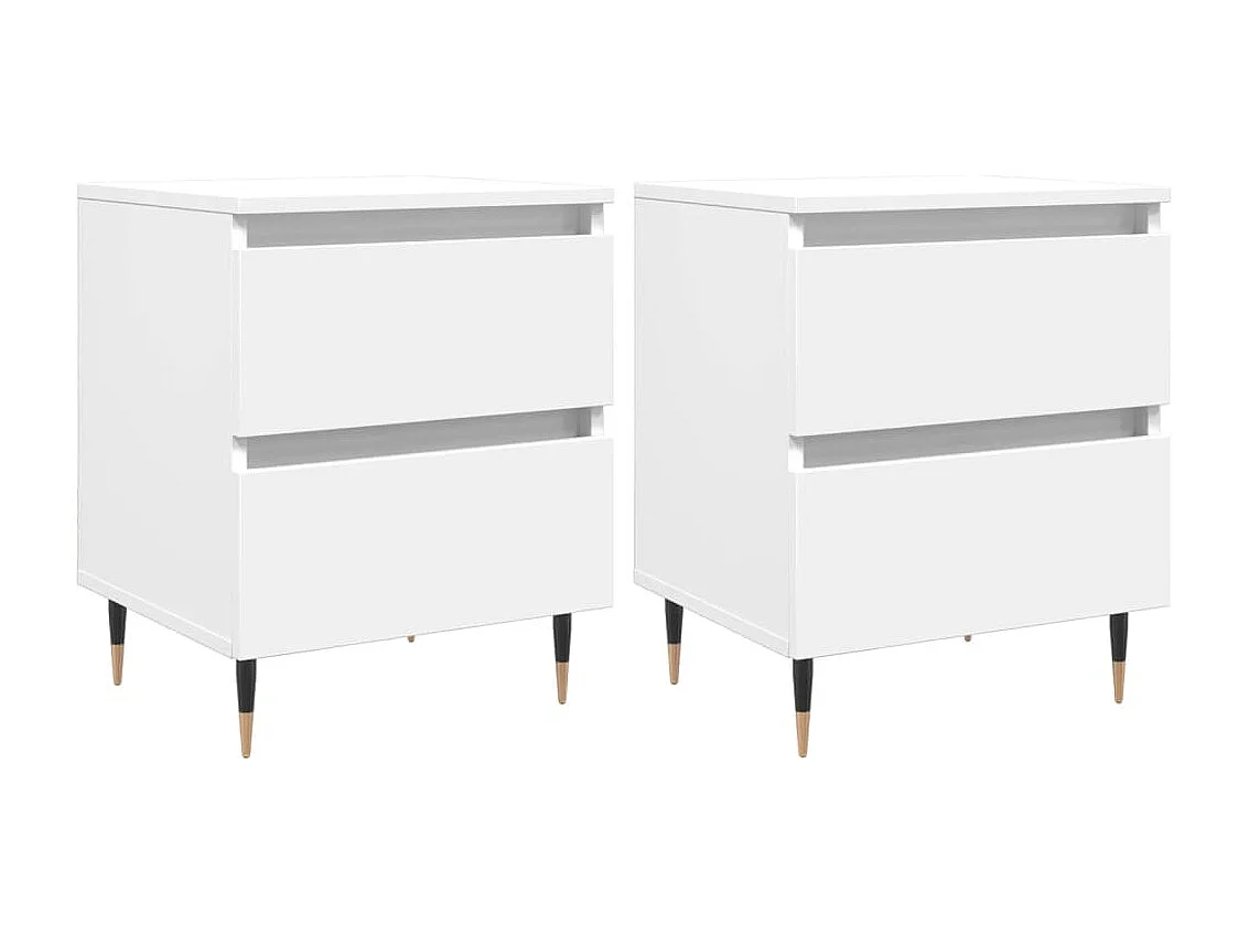 Mesitas de noche | Mesilla de noche 2 uds madera de ingeniería blanco 40x35x50 cm