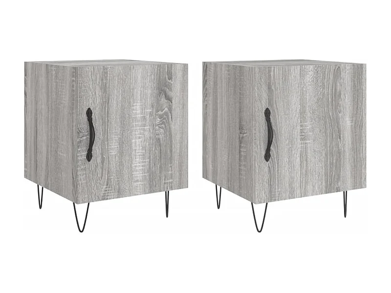 Lot de 2 Tables de chevet Étroite avec Étagère de rangement sonoma gris 40x40x50cm bois d'ingénierie