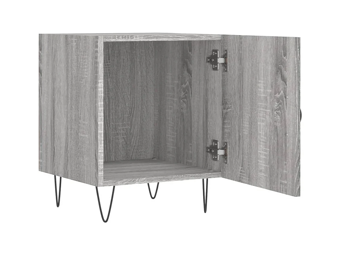 Mesa de Cabeceira Moderna 2 peças 40x40x50 cm madeira processada cinza sonoma