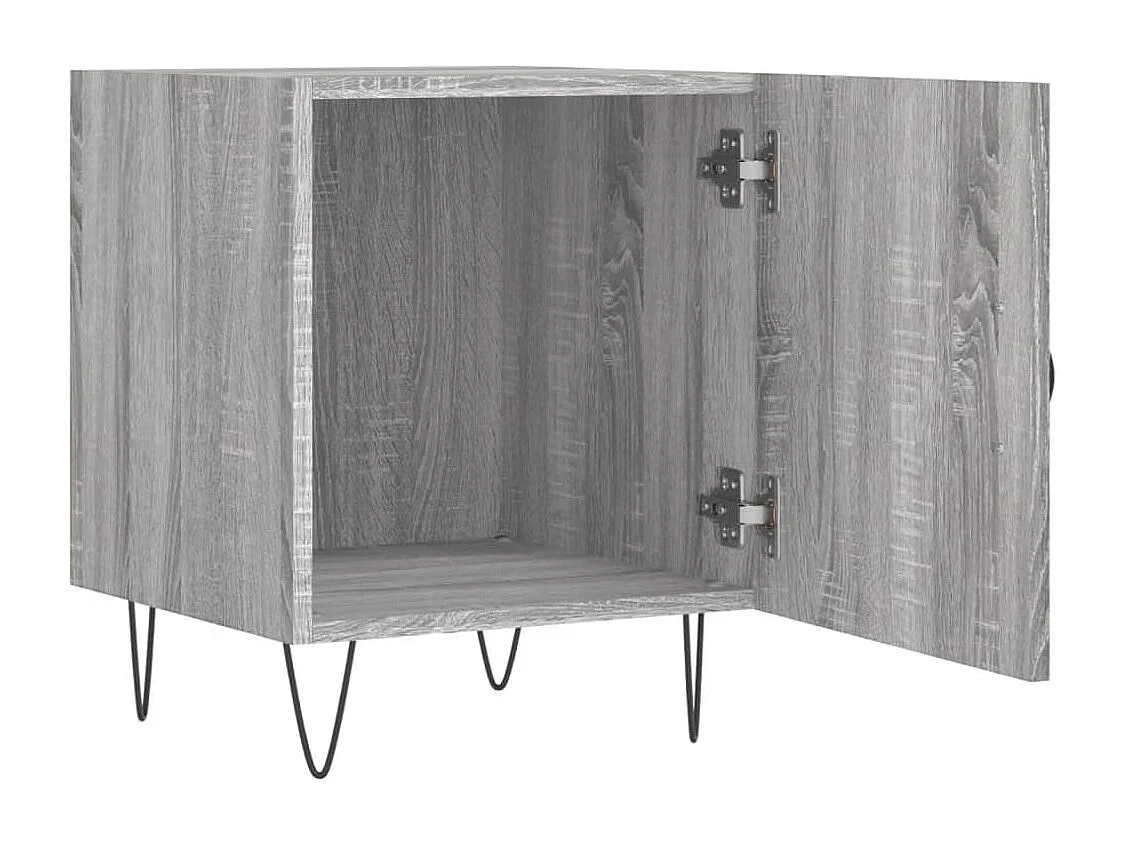 Nachttisch 2er Set-Beistelltisch-Nachttischkommode Grau Sonoma 40x40x50 cm Holzwerkstoff SHL82528