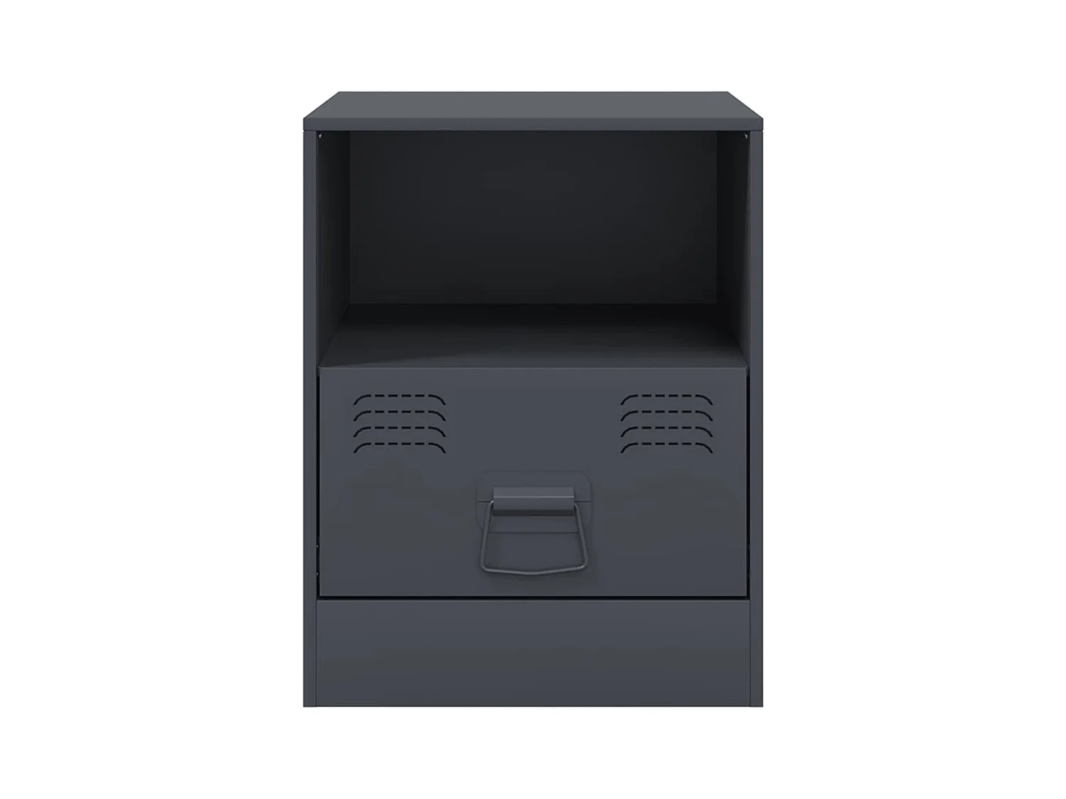 Tables de chevet lot de 2 avec tiroirs anthracite 34,5x39x44 cm acier