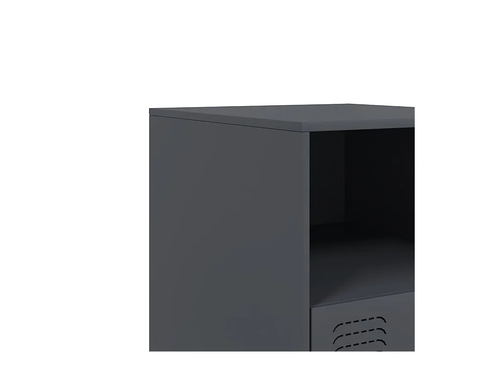 Tables de chevet lot de 2 avec tiroirs anthracite 34,5x39x44 cm acier