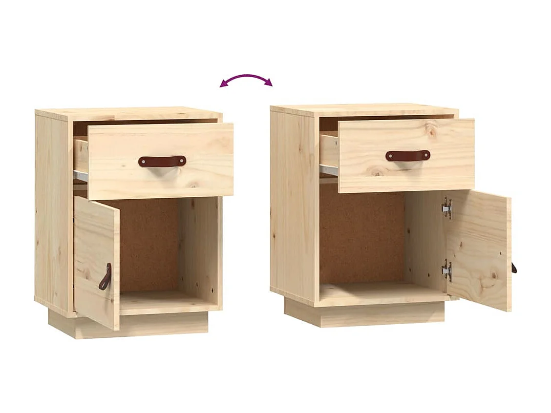 Mesita de noche | Mesilla de noche madera maciza de pino 40x34x55 cm