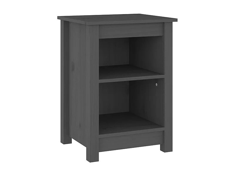 Mesita de noche | Mesilla de noche madera maciza de pino gris 40x35x55 cm