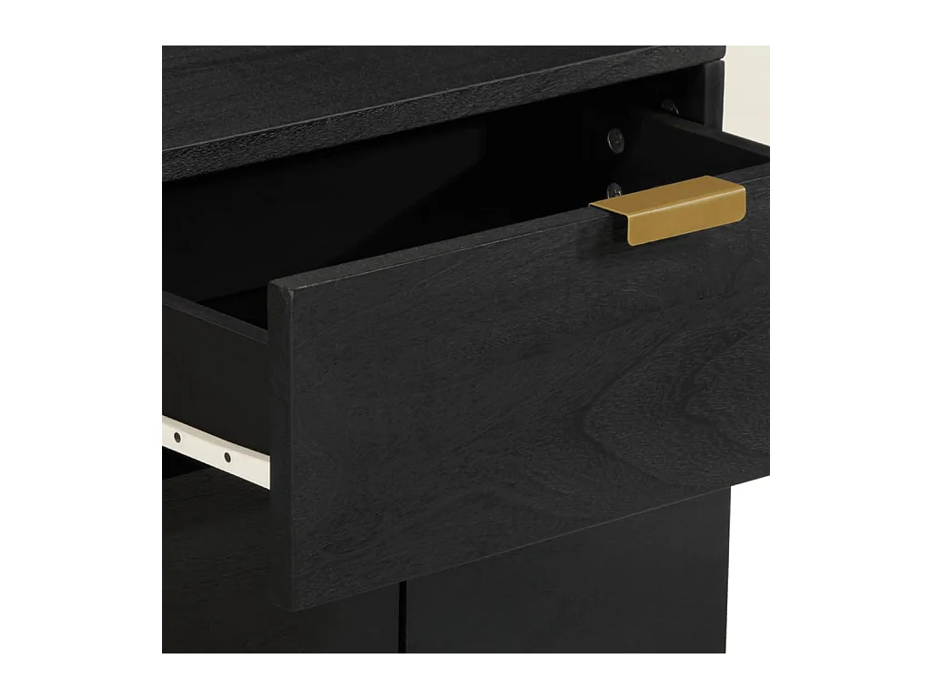 Mesita de noche | Mesilla de noche madera de ingeniería negra 50x33x60 cm