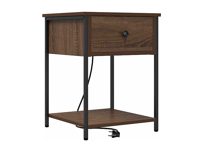 Comodini | Tavolino da notte con cassetto Rovere Marrone 42x41x56 cm SHL8622