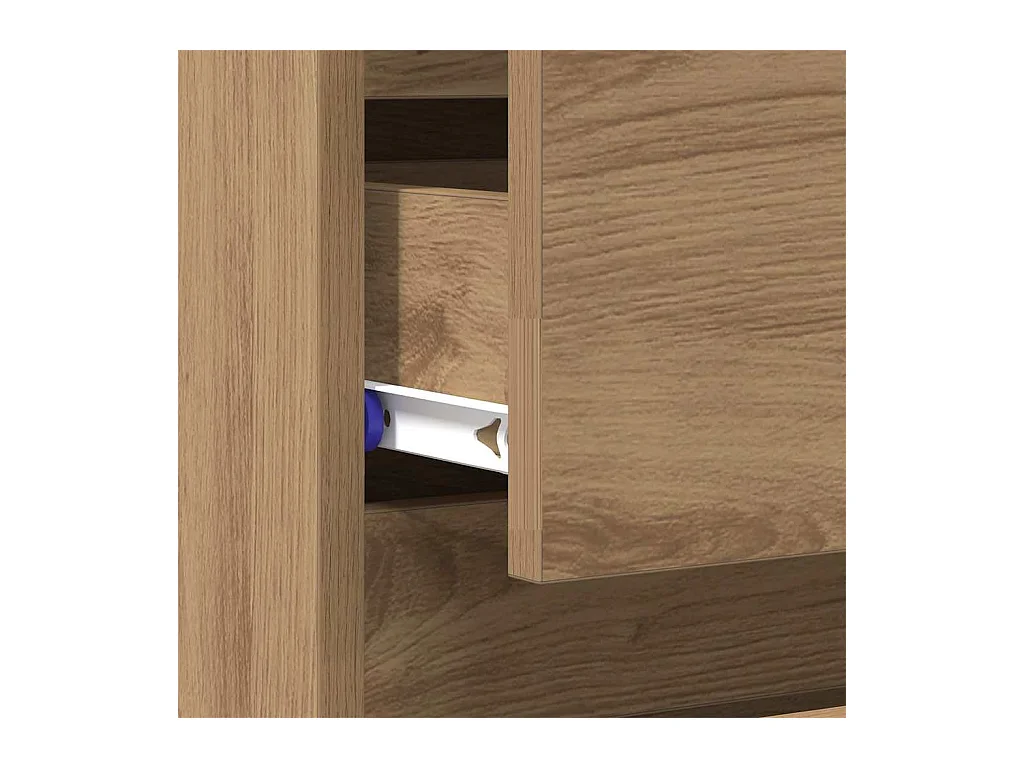 Table de chevet-Table d'appoint avec tiroir chêne artisanal 40x35x70 cm