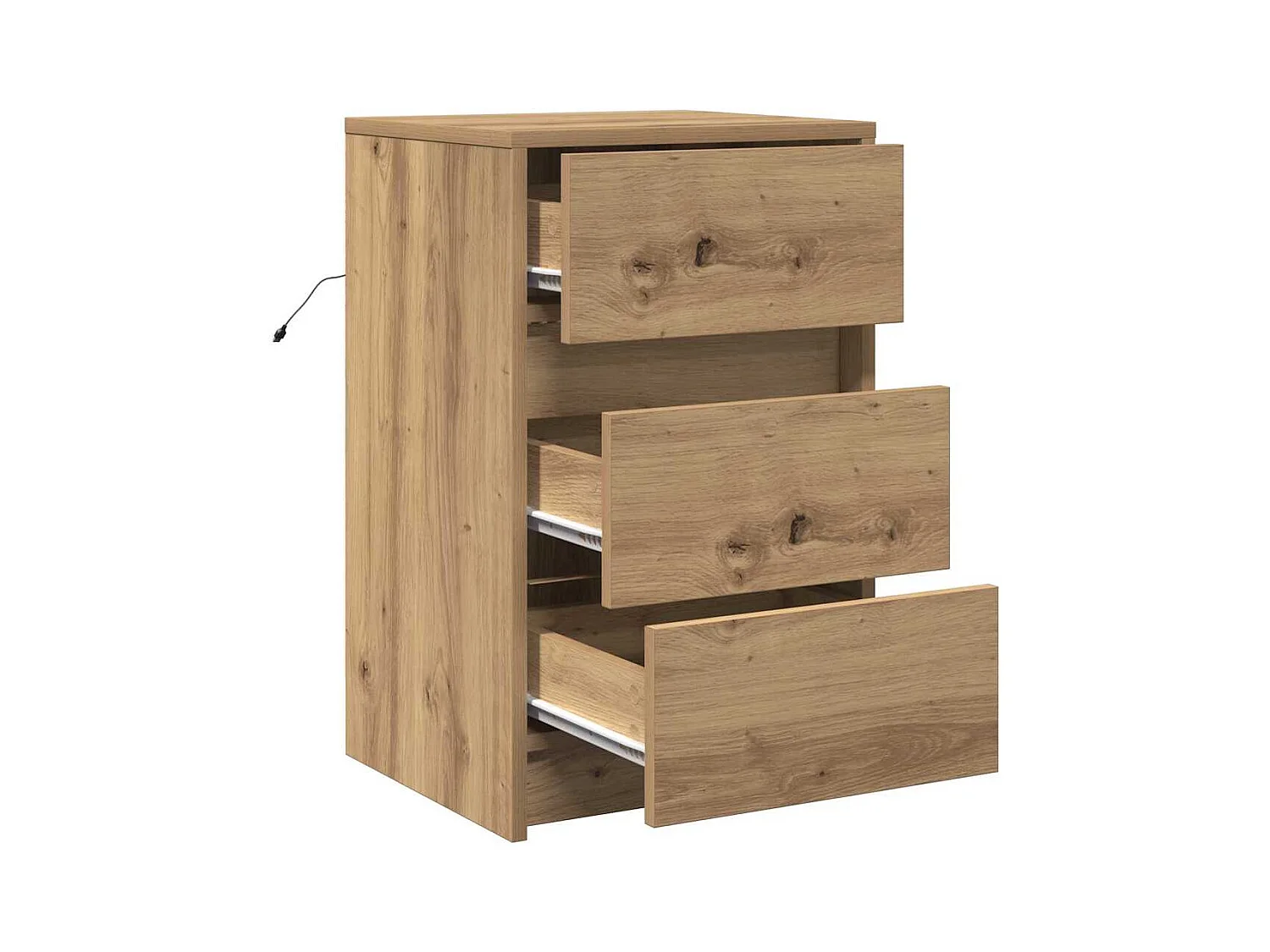 Mesita de Noche | Armario de Noche | Mesilla de noche con cajón with Roble artisan 38x34x61 cm