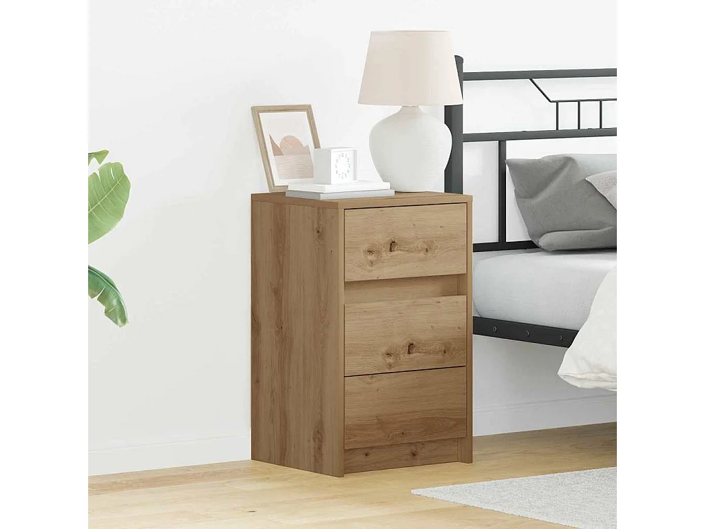 Mesita de Noche | Armario de Noche | Mesilla de noche con cajón with Roble artisan 38x34x61 cm