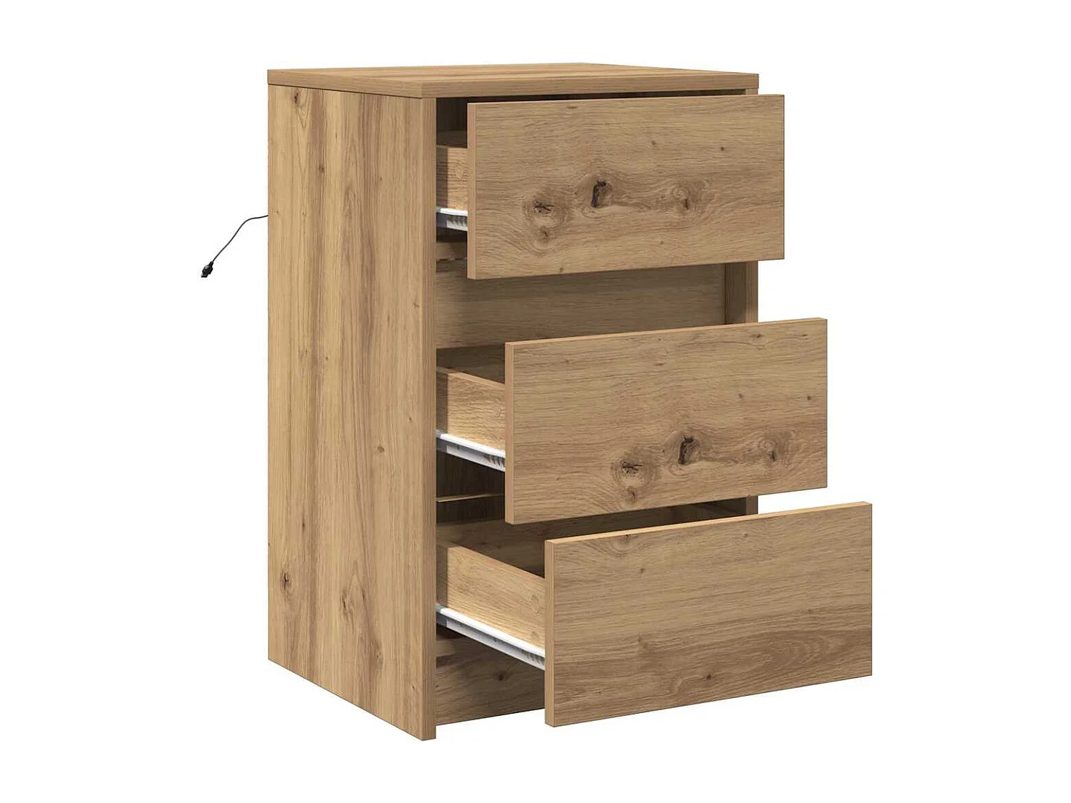 Mesita de Noche | Armario de Noche | Mesilla de noche con cajón with Roble artisan 38x34x61 cm