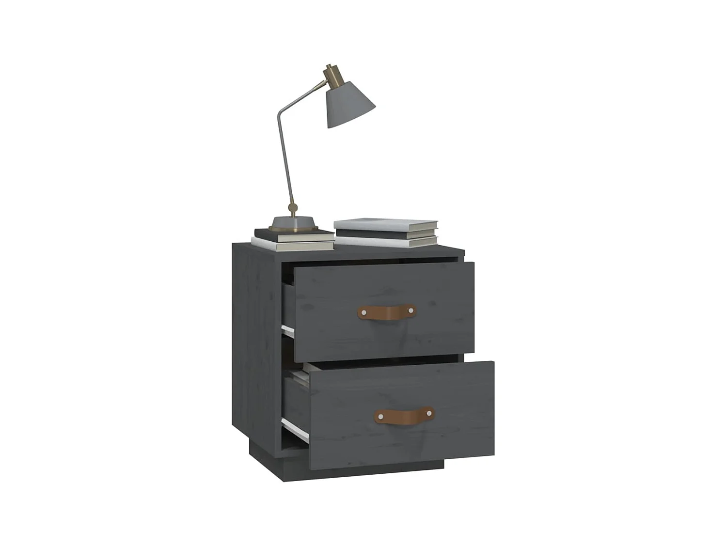 Mesitas de noche | Mesilla de noche 2 uds madera maciza pino gris 40x34x45 cm
