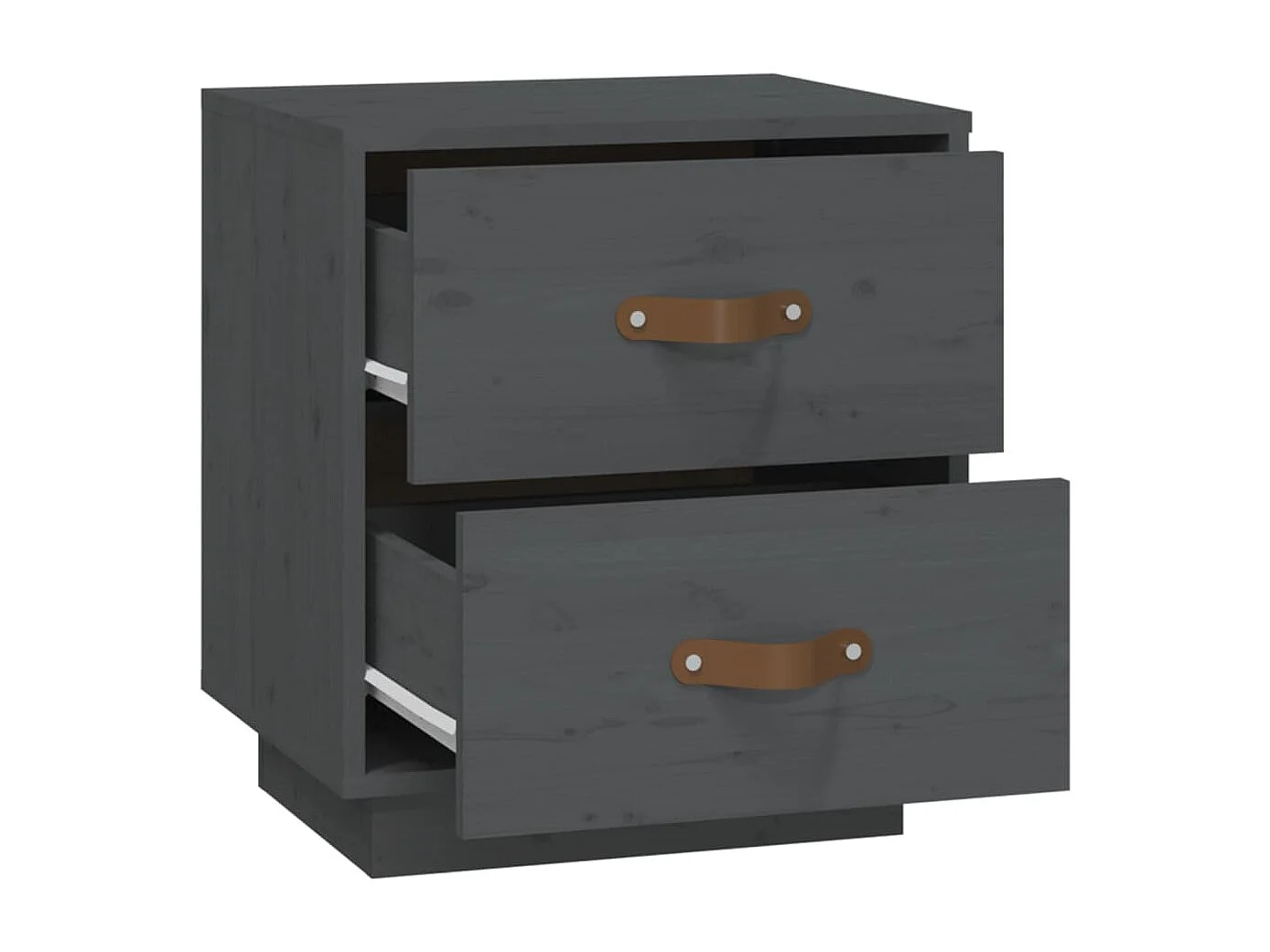 Mesitas de noche | Mesilla de noche 2 uds madera maciza pino gris 40x34x45 cm