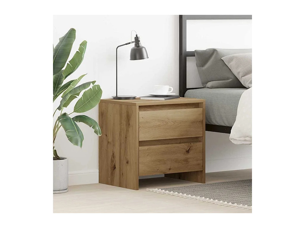 Mesita de Noche | Armario de Noche | Mesilla de noche con cajón Roble artisan 45x34x44.5 cm