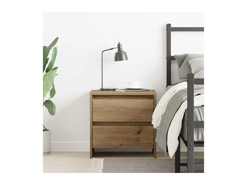 Mesita de Noche | Armario de Noche | Mesilla de noche con cajón Roble artisan 45x34x44.5 cm