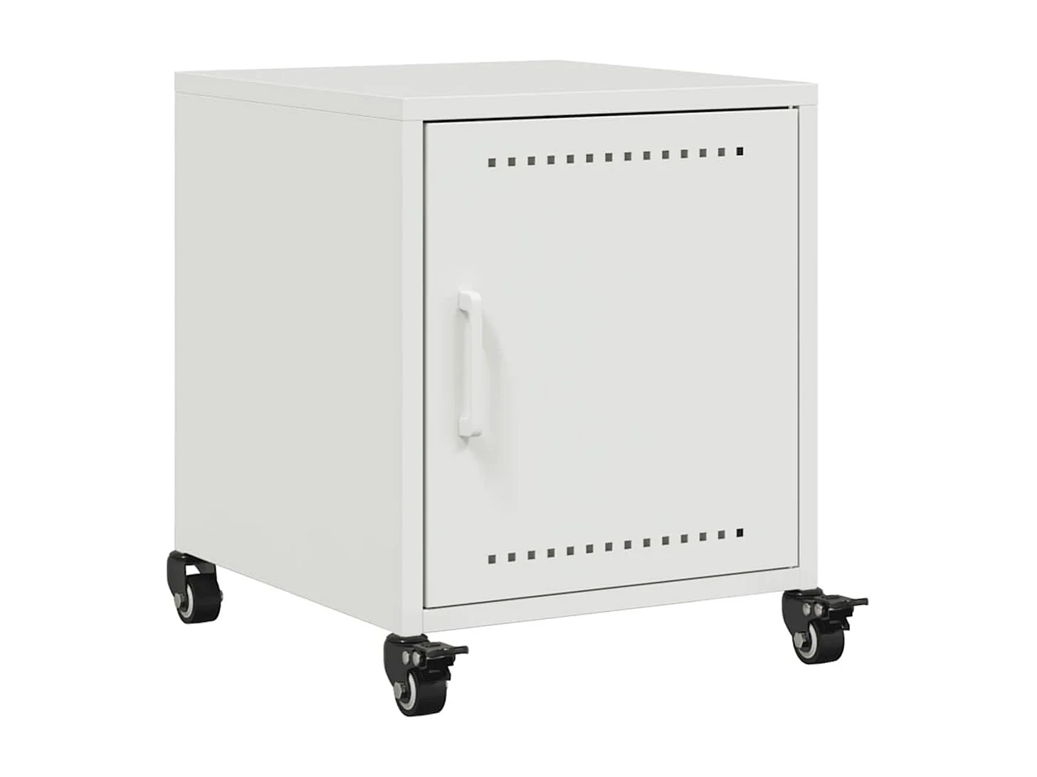 Nachttisch-Beistelltisch-Nachtschrank Weiß 36x39x43,5 cm Stahl SHL70454