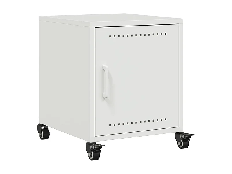 Nachttisch-Beistelltisch-Nachtschrank Weiß 36x39x43,5 cm Stahl SHL70454