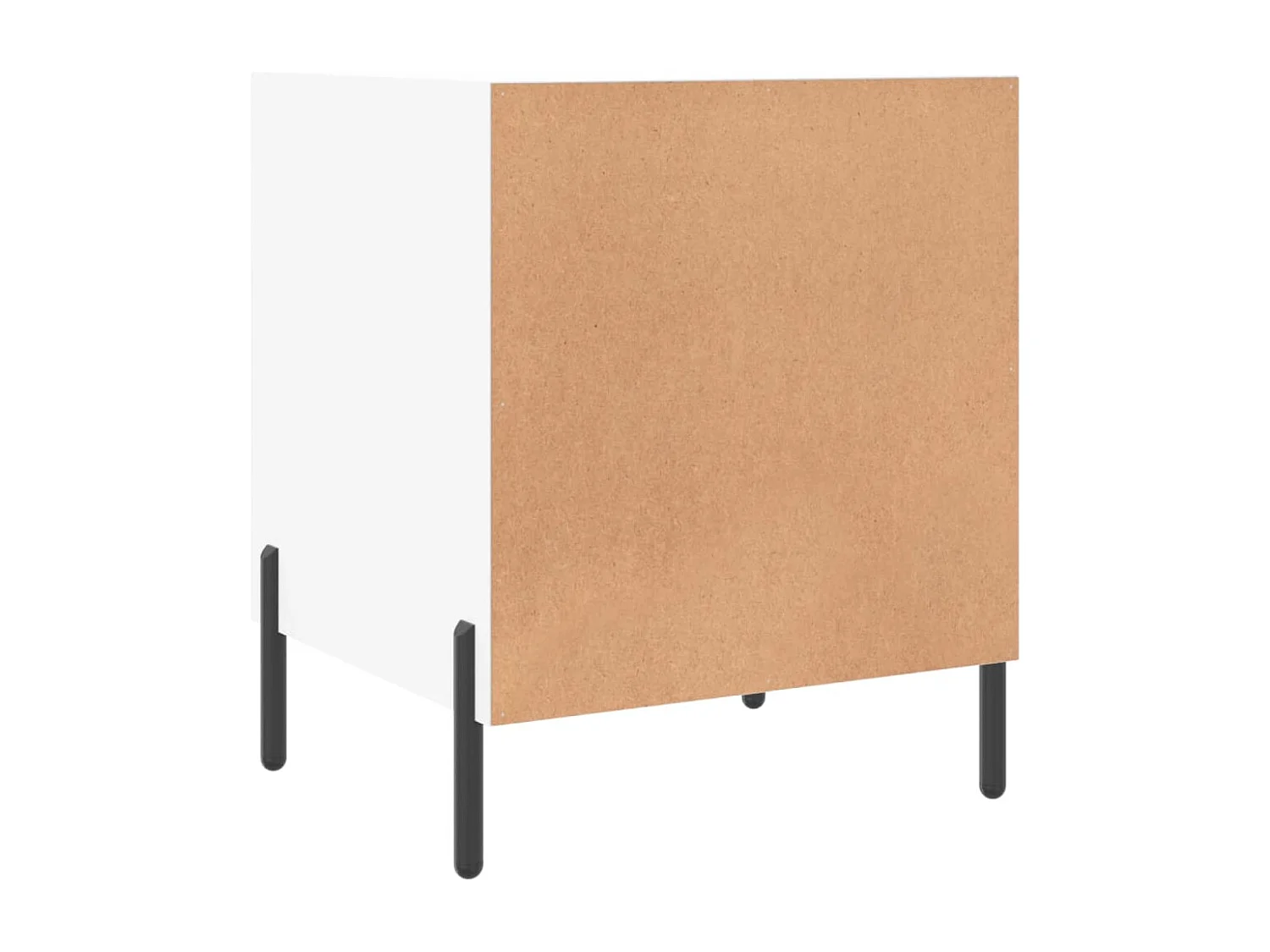 Lot de 2 Tables de chevet Étroite avec Étagère de rangement blanc brillant 40x40x50 cm