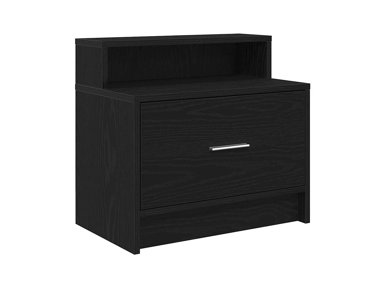 Mesilla de noche | Mesita de noche con cajón roble negro 51x31x47 cm